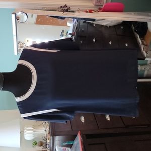 Banana Republic navy blue and white colorblock top